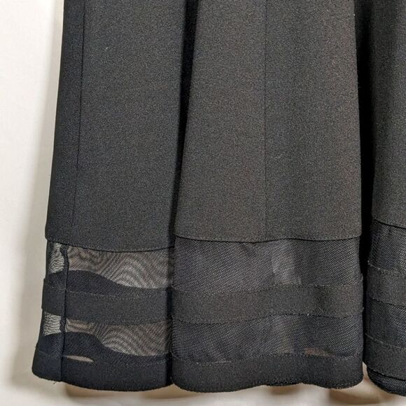 Calvin Klein Illusion Sleeveless Black A-Line Mini Dress Sheer Trim Size 4 - Picture 6 of 11